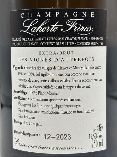 Laherte Frères Les Vignes d'Autrefois Blanc de Noirs Extra Brut 2020 Champagne Francia
