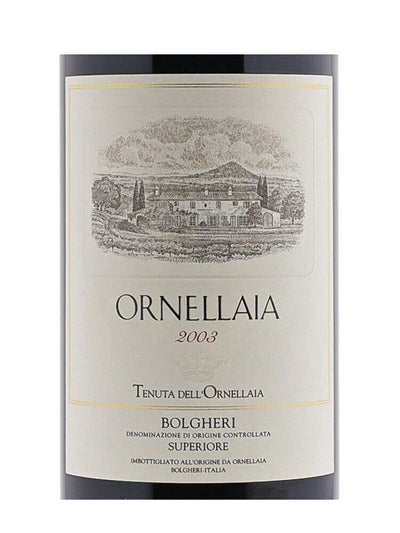 ORNELLAIA BOLGHERI SUPERIORE 2003 MEZZA TOSCANA