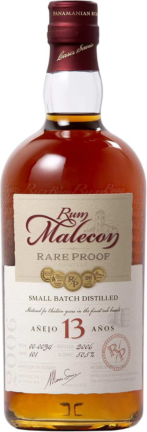 Rum Malecon Rare Proof 2006 13 Años Limited Edition Balloon Glasses Panama