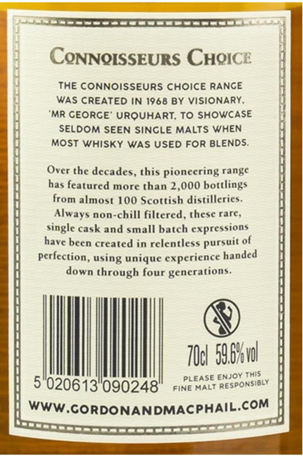 Benriach 2005 15 Y.O. Scotch Whisky Single Malt Gordon & MacPhail Connoisseurs Choice