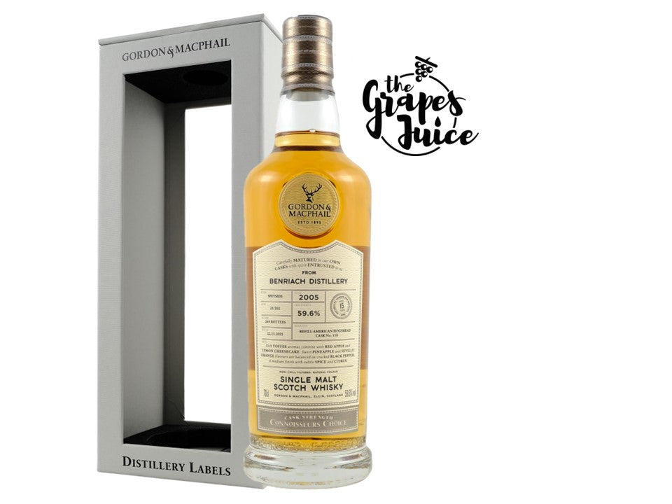 Benriach 2005 15 Y.O. Scotch Whisky Single Malt Gordon & MacPhail Connoisseurs Choice