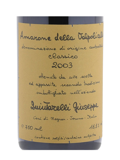 GIUSEPPE QUINTARELLI AMARONE DELLA VALPOLICELLA CLASSICO DOCG 2003 VENETO