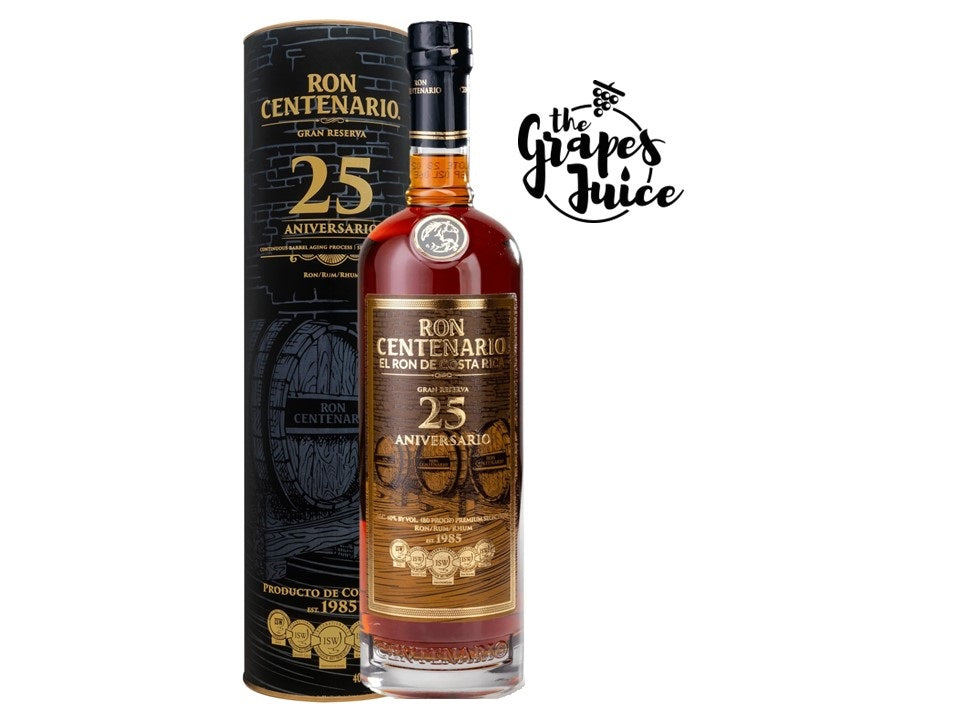 Ron Centenario Gran Reserva 25 Aniversario Rum Costa Rica