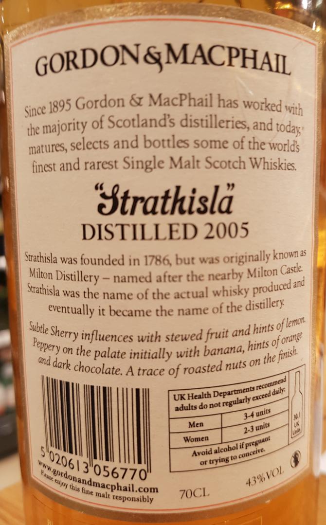 Strathisla 2005 11 Y.O. Scotch Whisky Single Malt Gordon & MacPhail