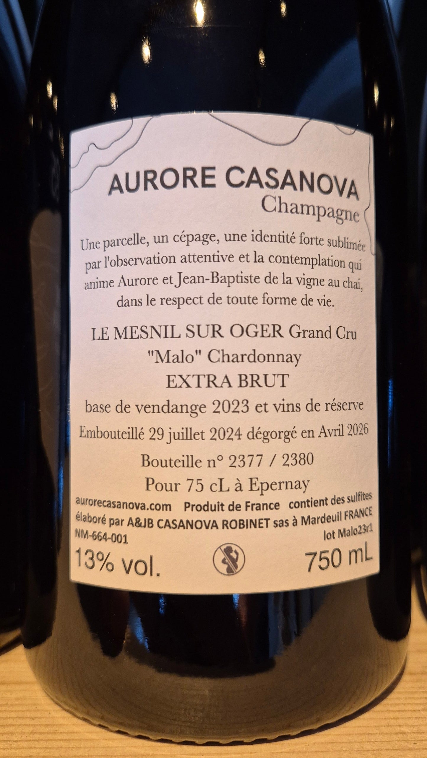 Aurore Casanova Le Mesnil Sur Oger Grand Cru Malo Champagne Francia
