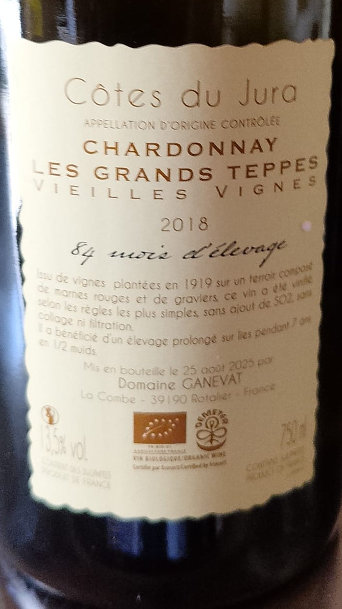 Jean-Francois Ganevat Cotes du Jura Les Grands Teppes Vieilles Vignes Blanc 2018 Jura France