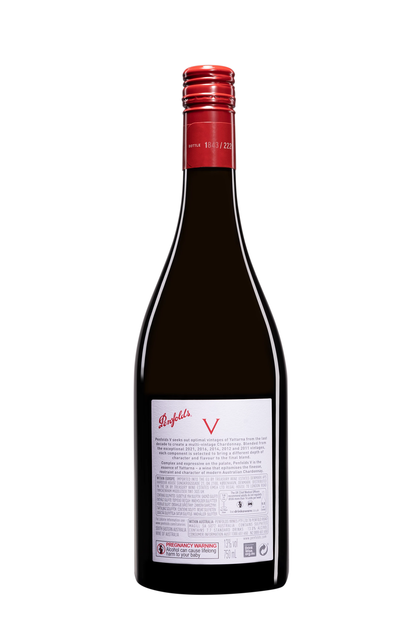 PENFOLDS V FIVE VINTAGE BLEND YATTARNA CHARDONNAY SOUTH AUSTRALIA