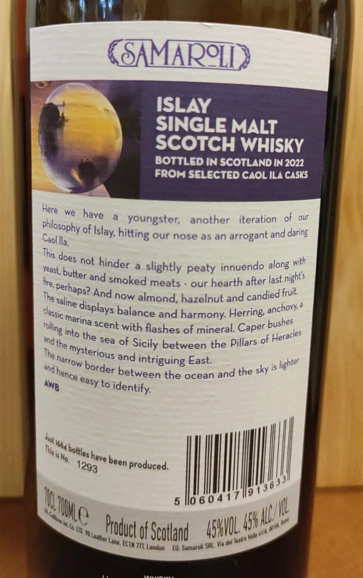 SAMAROLI ISLAY SINGLE MALT SCOTCH WHISKY FROM CAOL ILA DISTILLERY EDITION 2022