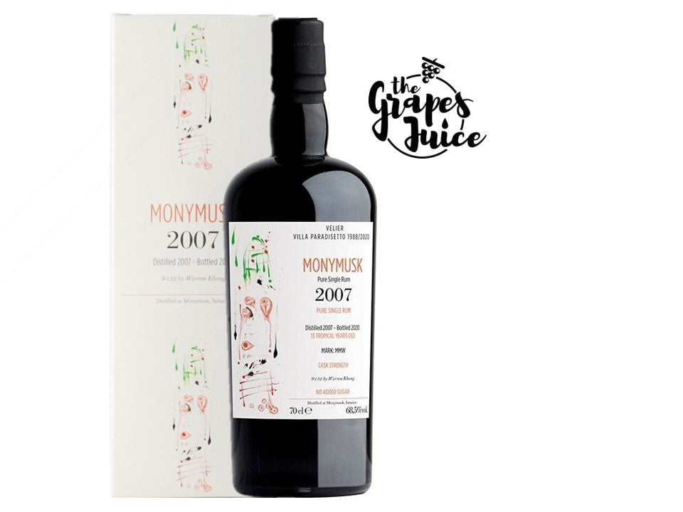 VELIER VILLA PARADISETTO MONYMUSK 2007 13 Y.O. CASK STRENGTH PURE SINGLE RUM JAMAICA